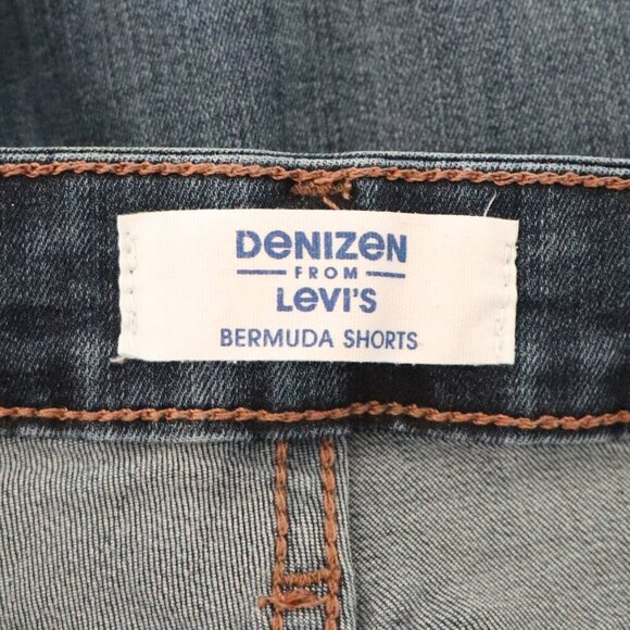 Levi's Women's M/L Blue‎ Denim Bermuda Denizen Stretch Pocket Jeans Shorts - Picture 10 of 12
